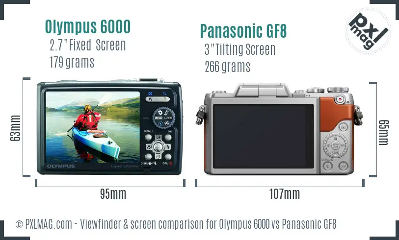 Olympus 6000 vs Panasonic GF8 Screen and Viewfinder comparison Olympus 6000 vs Panasonic GF8 Screen and Viewfinder comparison