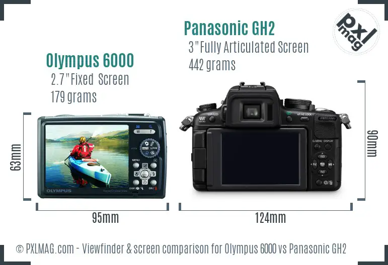 Olympus 6000 vs Panasonic GH2 Screen and Viewfinder comparison Olympus 6000 vs Panasonic GH2 Screen and Viewfinder comparison