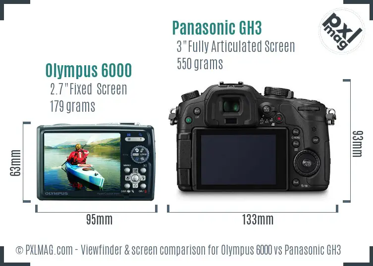 Olympus 6000 vs Panasonic GH3 Screen and Viewfinder comparison
