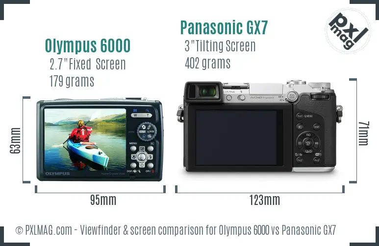 Olympus 6000 vs Panasonic GX7 Screen and Viewfinder comparison Olympus 6000 vs Panasonic GX7 Screen and Viewfinder comparison