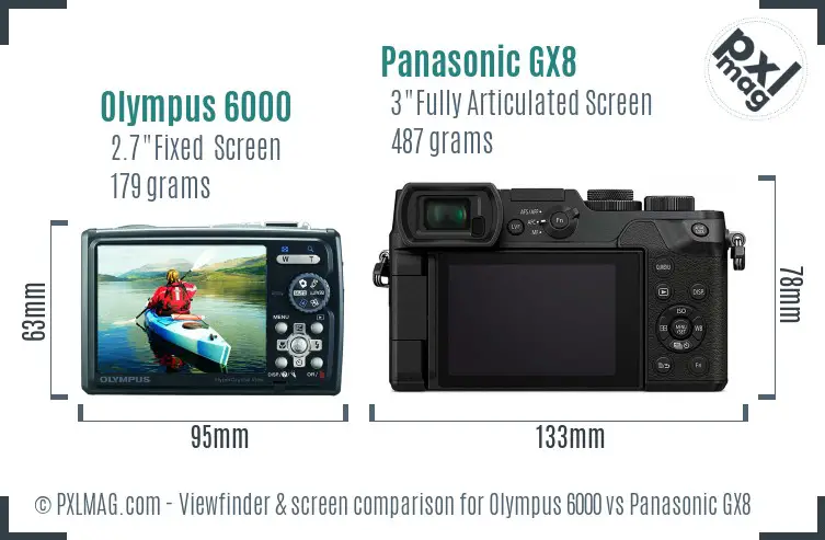 Olympus 6000 vs Panasonic GX8 Screen and Viewfinder comparison