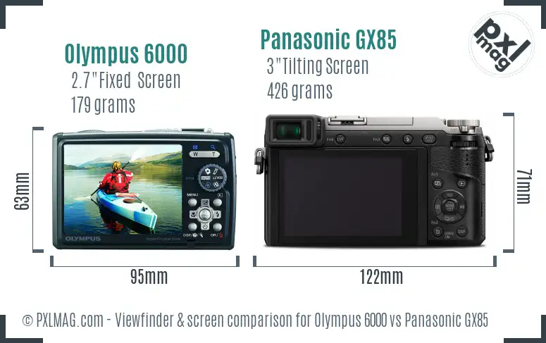 Olympus 6000 vs Panasonic GX85 Screen and Viewfinder comparison Olympus 6000 vs Panasonic GX85 Screen and Viewfinder comparison