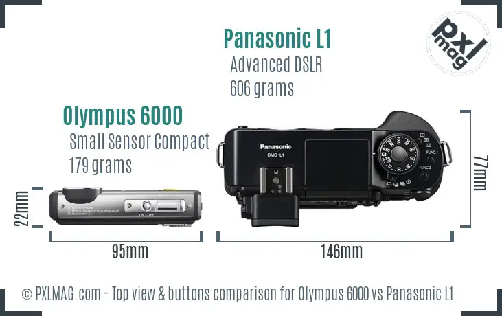 Olympus 6000 vs Panasonic L1 top view buttons comparison