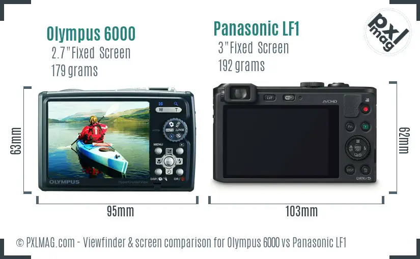 Olympus 6000 vs Panasonic LF1 Screen and Viewfinder comparison
