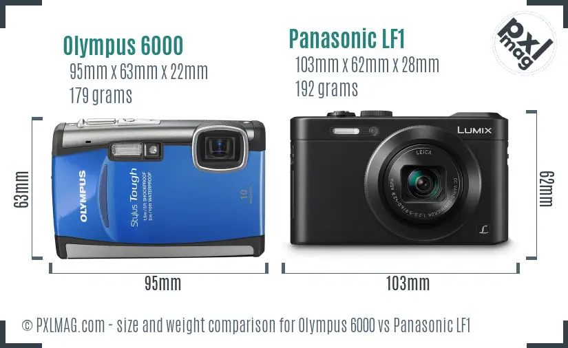 Olympus 6000 vs Panasonic LF1 size comparison
