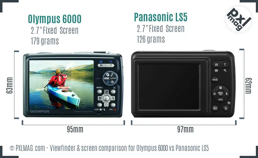 Olympus 6000 vs Panasonic LS5 Screen and Viewfinder comparison