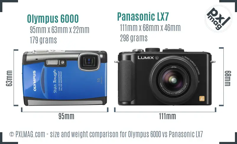 Olympus 6000 vs Panasonic LX7 size comparison Olympus 6000 vs Panasonic LX7 size comparison