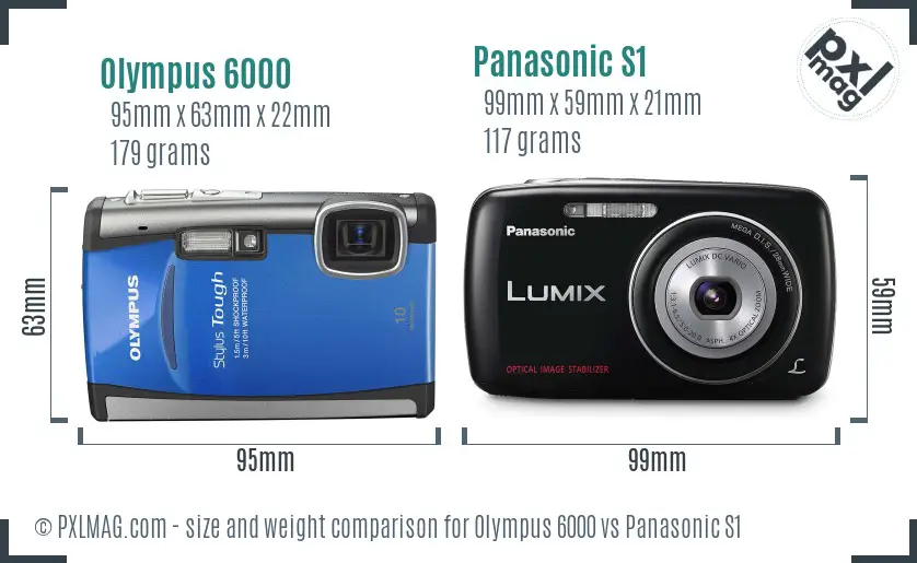 Olympus 6000 vs Panasonic S1 size comparison