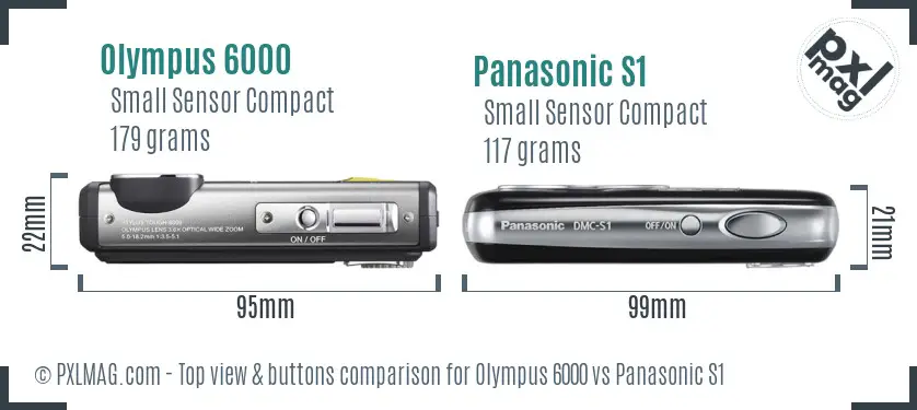 Olympus 6000 vs Panasonic S1 top view buttons comparison