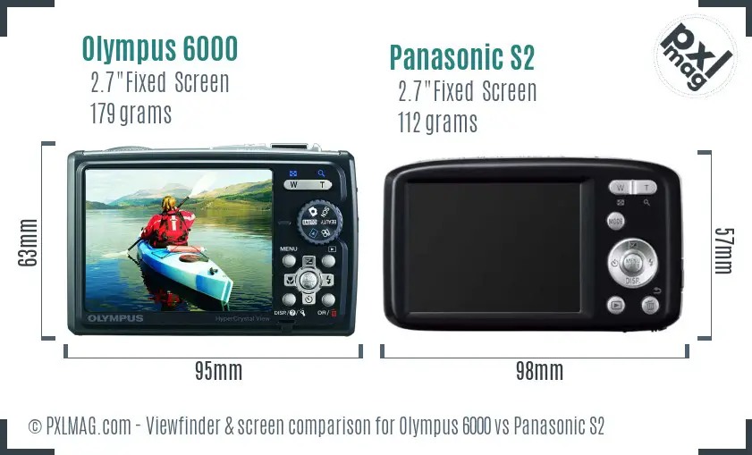 Olympus 6000 vs Panasonic S2 Screen and Viewfinder comparison