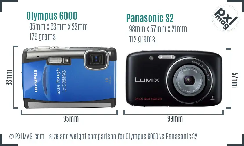 Olympus 6000 vs Panasonic S2 size comparison