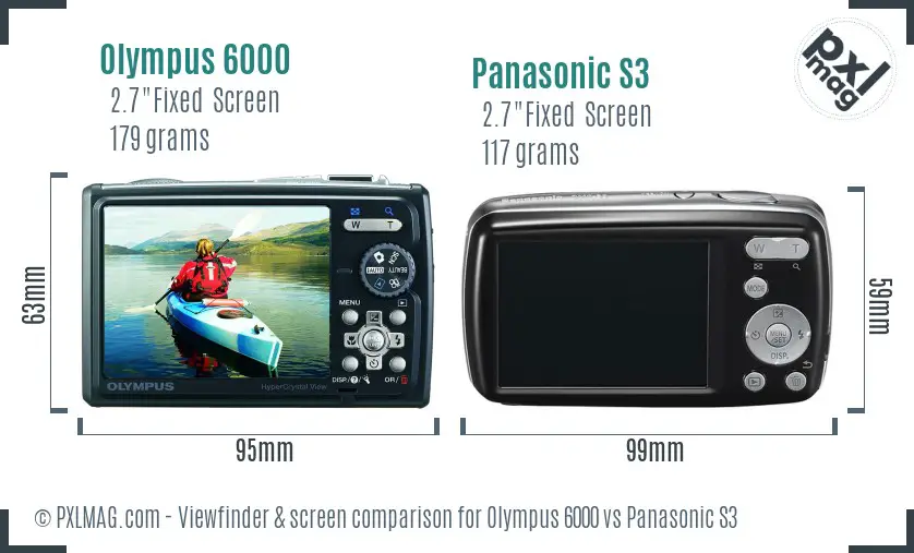 Olympus 6000 vs Panasonic S3 Screen and Viewfinder comparison