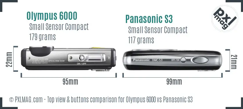 Olympus 6000 vs Panasonic S3 top view buttons comparison