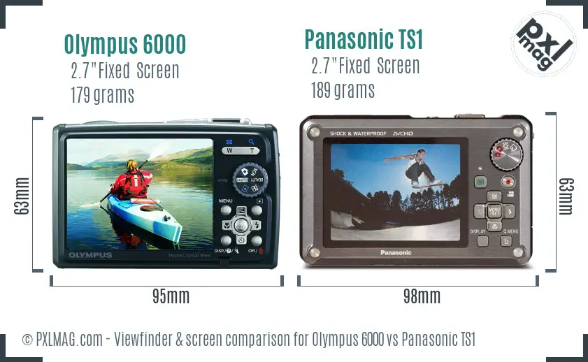 Olympus 6000 vs Panasonic TS1 Screen and Viewfinder comparison Olympus 6000 vs Panasonic TS1 Screen and Viewfinder comparison