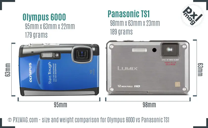 Olympus 6000 vs Panasonic TS1 size comparison Olympus 6000 vs Panasonic TS1 size comparison
