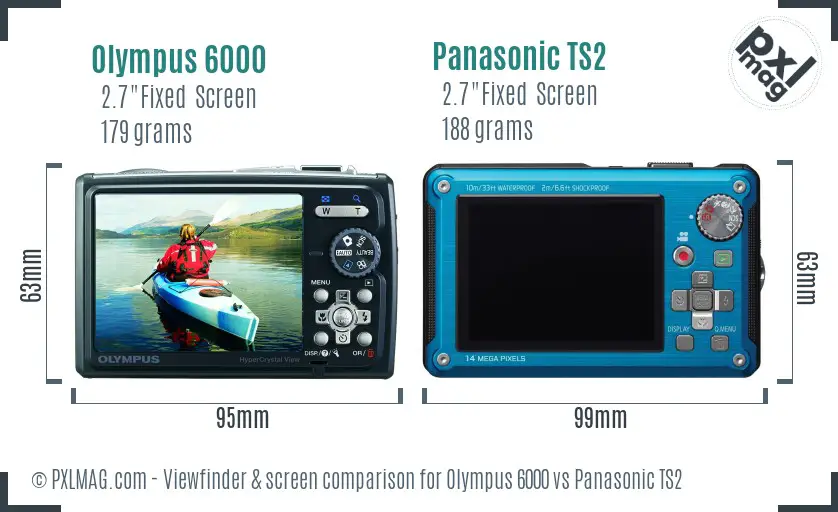 Olympus 6000 vs Panasonic TS2 Screen and Viewfinder comparison