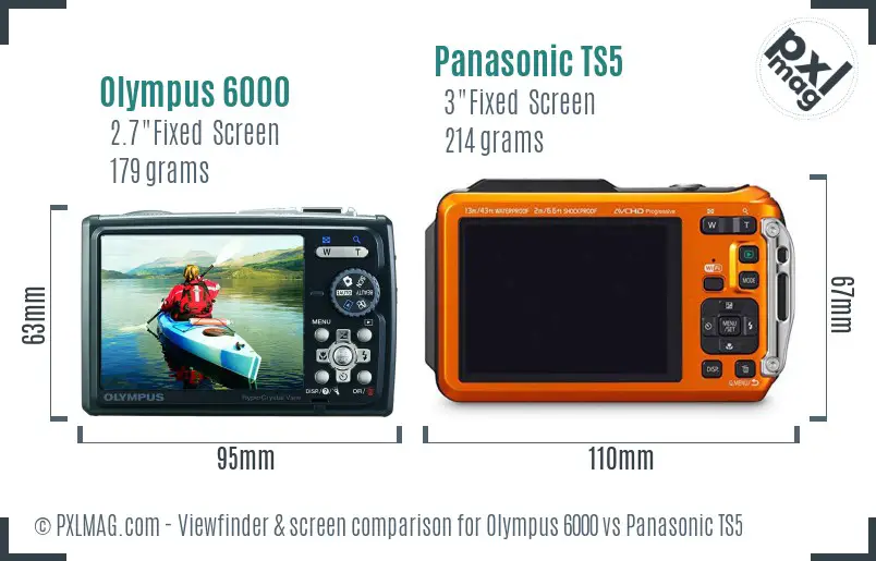 Olympus 6000 vs Panasonic TS5 Screen and Viewfinder comparison