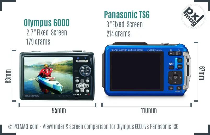Olympus 6000 vs Panasonic TS6 Screen and Viewfinder comparison