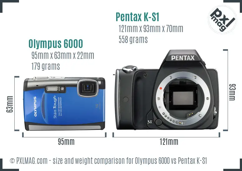 Olympus 6000 vs Pentax K-S1 size comparison Olympus 6000 vs Pentax K-S1 size comparison