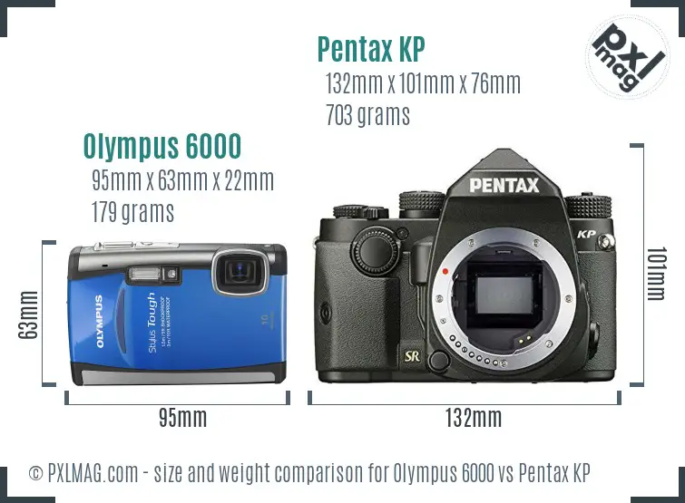 Olympus 6000 vs Pentax KP size comparison