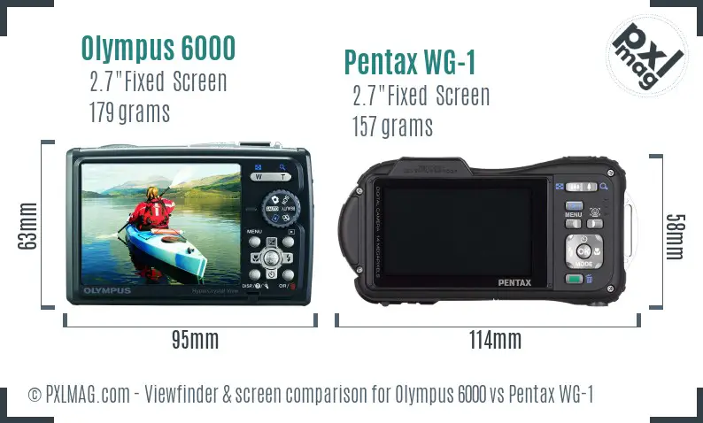 Olympus 6000 vs Pentax WG-1 Screen and Viewfinder comparison