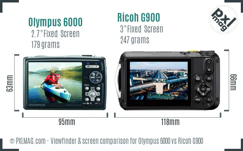 Olympus 6000 vs Ricoh G900 Screen and Viewfinder comparison Olympus 6000 vs Ricoh G900 Screen and Viewfinder comparison