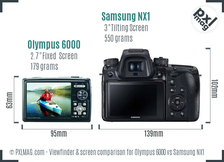 Olympus 6000 vs Samsung NX1 Screen and Viewfinder comparison Olympus 6000 vs Samsung NX1 Screen and Viewfinder comparison