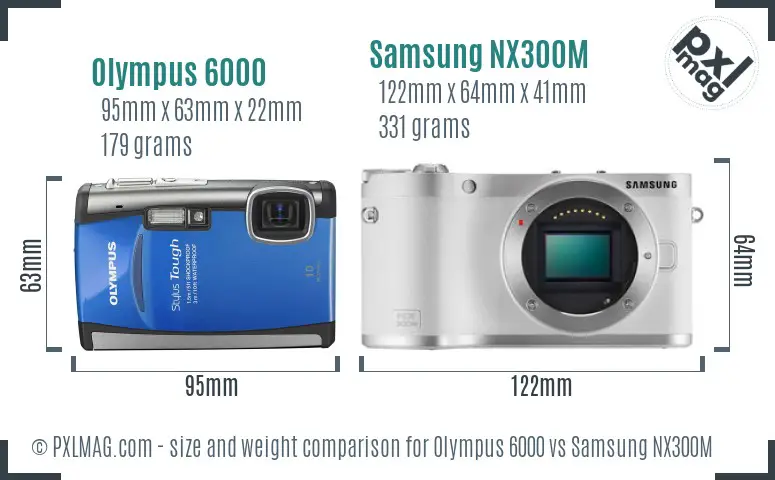 Olympus 6000 vs Samsung NX300M size comparison