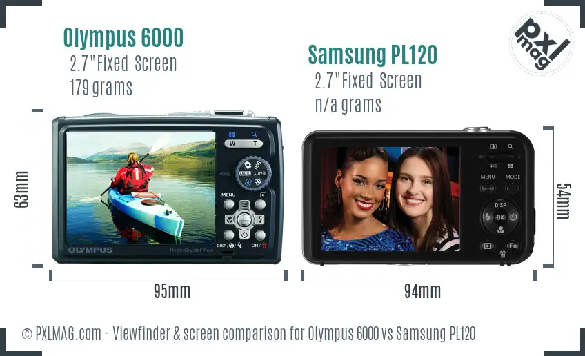 Olympus 6000 vs Samsung PL120 Screen and Viewfinder comparison Olympus 6000 vs Samsung PL120 Screen and Viewfinder comparison