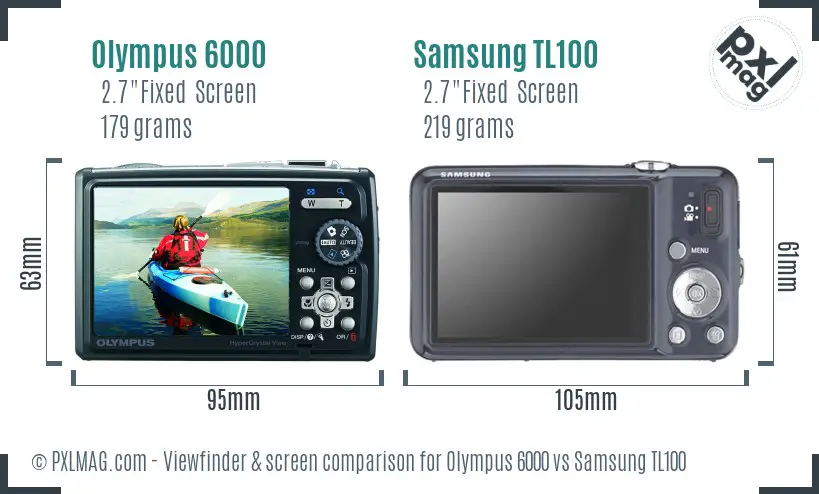 Olympus 6000 vs Samsung TL100 Screen and Viewfinder comparison