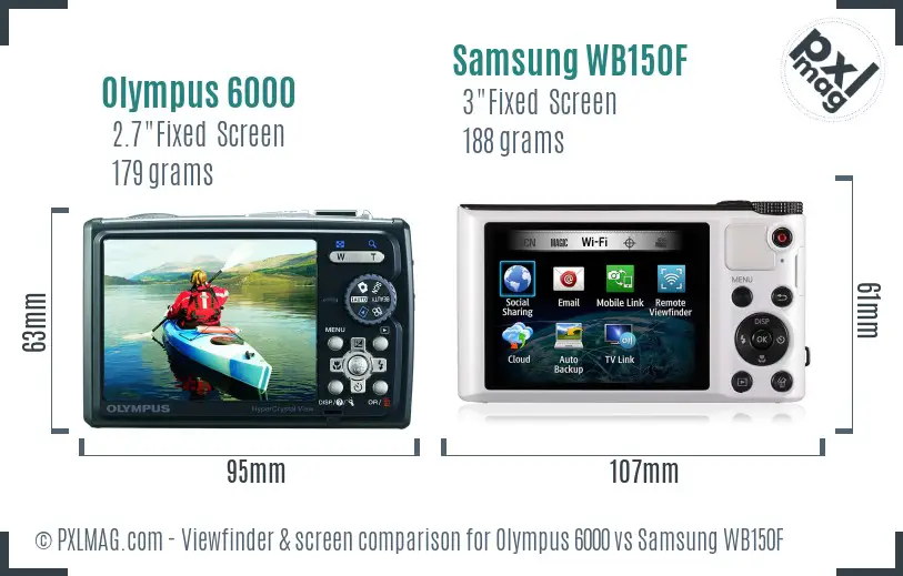 Olympus 6000 vs Samsung WB150F Screen and Viewfinder comparison Olympus 6000 vs Samsung WB150F Screen and Viewfinder comparison