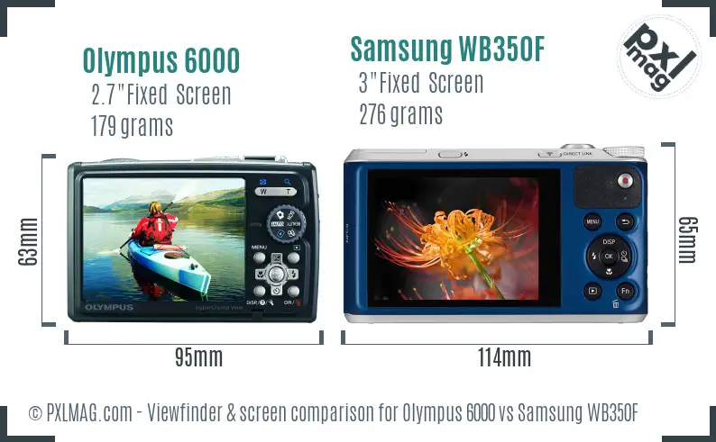 Olympus 6000 vs Samsung WB350F Screen and Viewfinder comparison Olympus 6000 vs Samsung WB350F Screen and Viewfinder comparison
