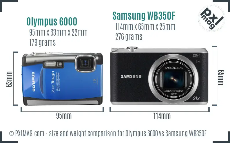 Olympus 6000 vs Samsung WB350F size comparison Olympus 6000 vs Samsung WB350F size comparison
