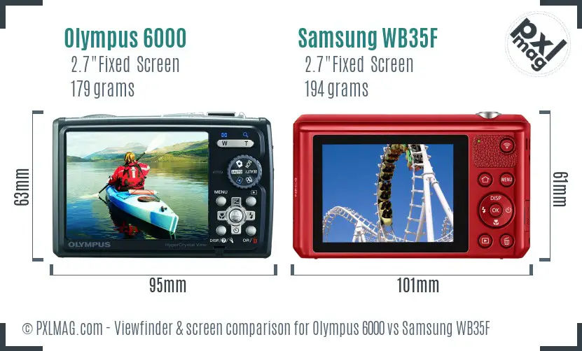 Olympus 6000 vs Samsung WB35F Screen and Viewfinder comparison Olympus 6000 vs Samsung WB35F Screen and Viewfinder comparison