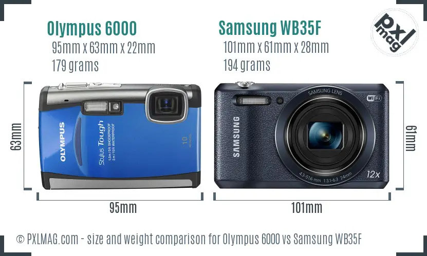 Olympus 6000 vs Samsung WB35F size comparison Olympus 6000 vs Samsung WB35F size comparison