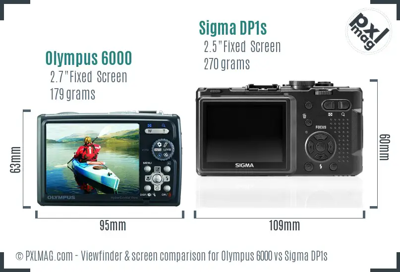 Olympus 6000 vs Sigma DP1s Screen and Viewfinder comparison