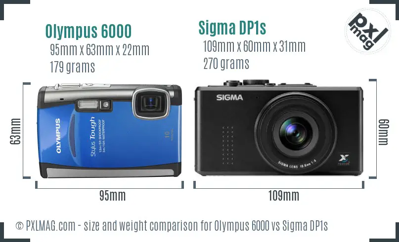 Olympus 6000 vs Sigma DP1s size comparison