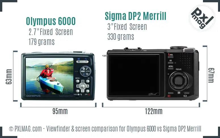 Olympus 6000 vs Sigma DP2 Merrill Screen and Viewfinder comparison Olympus 6000 vs Sigma DP2 Merrill Screen and Viewfinder comparison