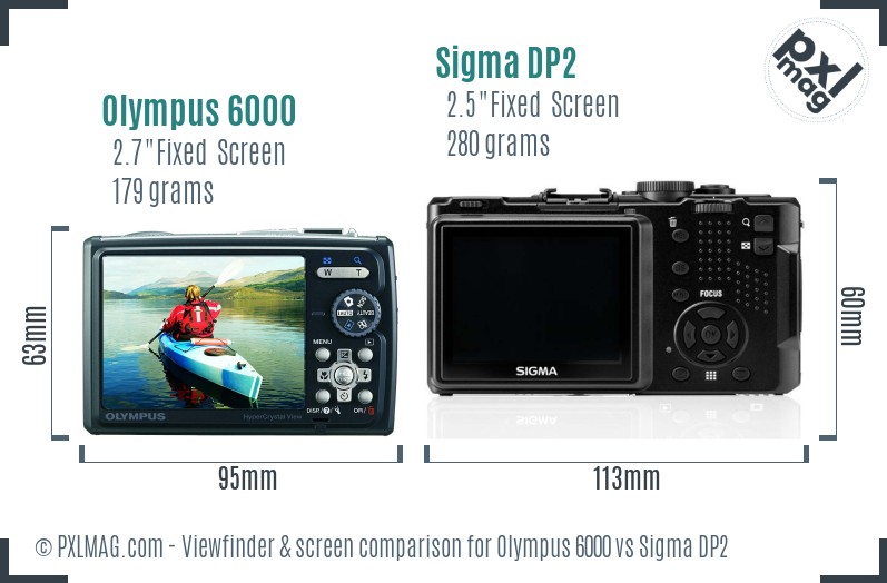 Olympus 6000 vs Sigma DP2 Screen and Viewfinder comparison