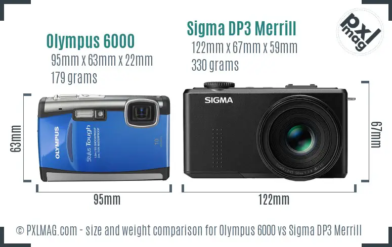Olympus 6000 vs Sigma DP3 Merrill size comparison