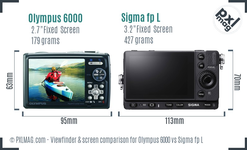 Olympus 6000 vs Sigma fp L Screen and Viewfinder comparison