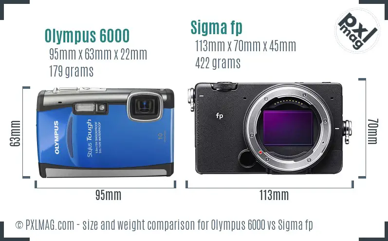 Olympus 6000 vs Sigma fp size comparison Olympus 6000 vs Sigma fp size comparison