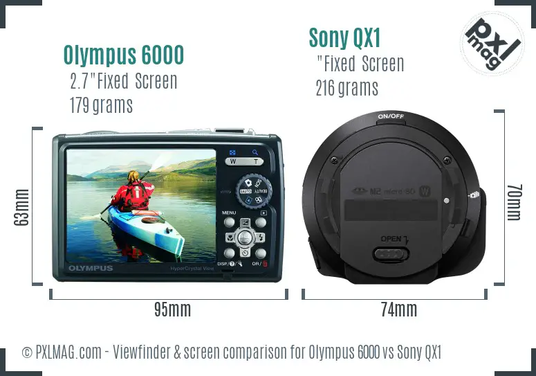 Olympus 6000 vs Sony QX1 Screen and Viewfinder comparison