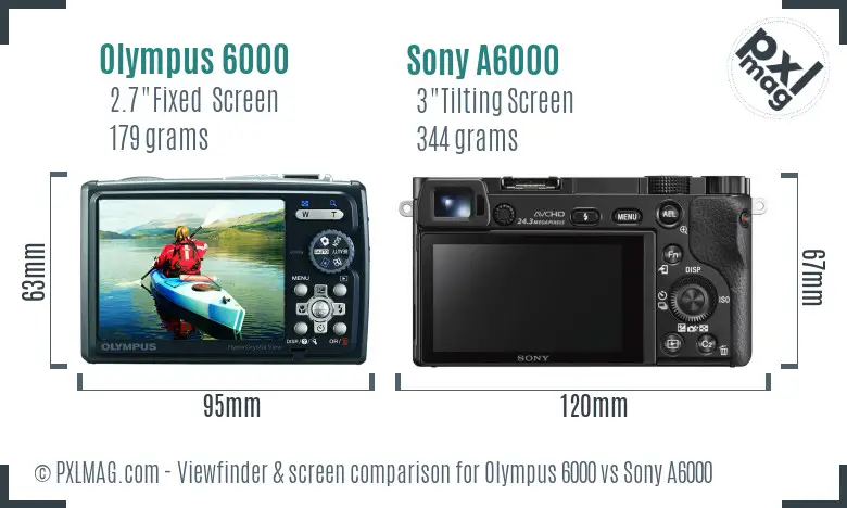 Olympus 6000 vs Sony A6000 Screen and Viewfinder comparison