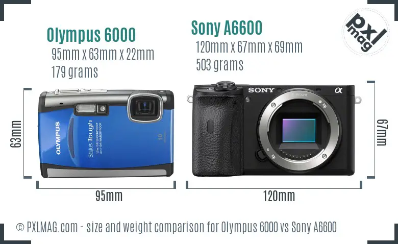 Olympus 6000 vs Sony A6600 size comparison