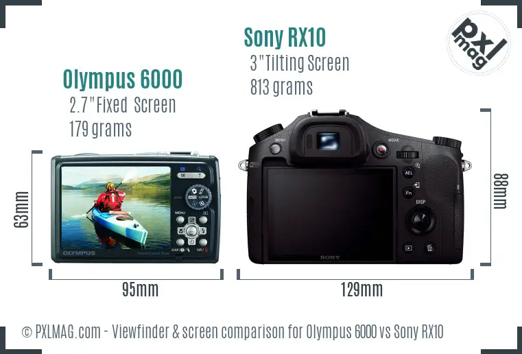 Olympus 6000 vs Sony RX10 Screen and Viewfinder comparison