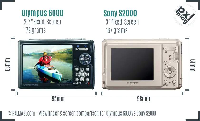 Olympus 6000 vs Sony S2000 Screen and Viewfinder comparison