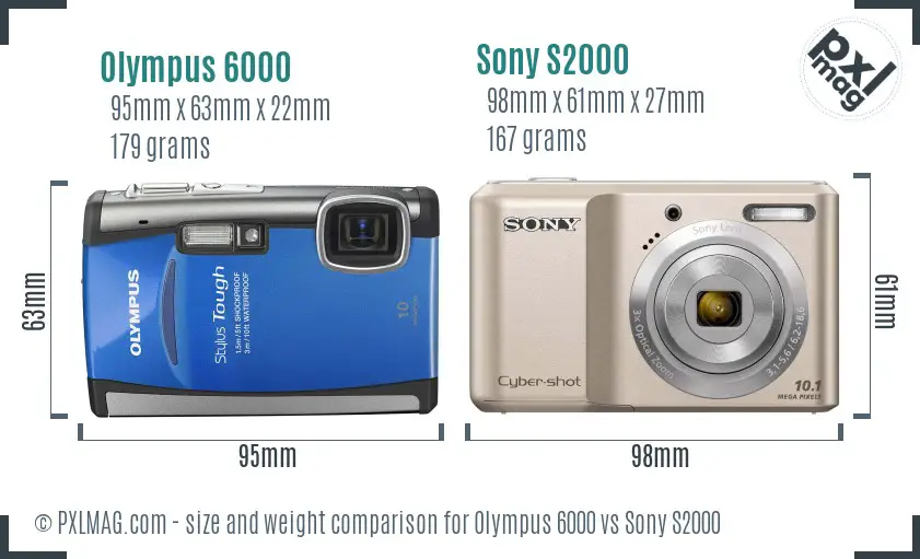 Olympus 6000 vs Sony S2000 size comparison