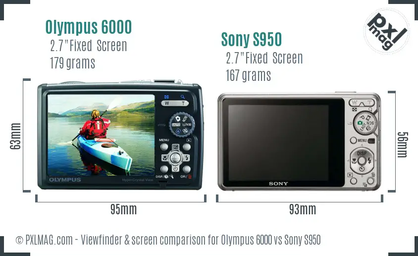 Olympus 6000 vs Sony S950 Screen and Viewfinder comparison