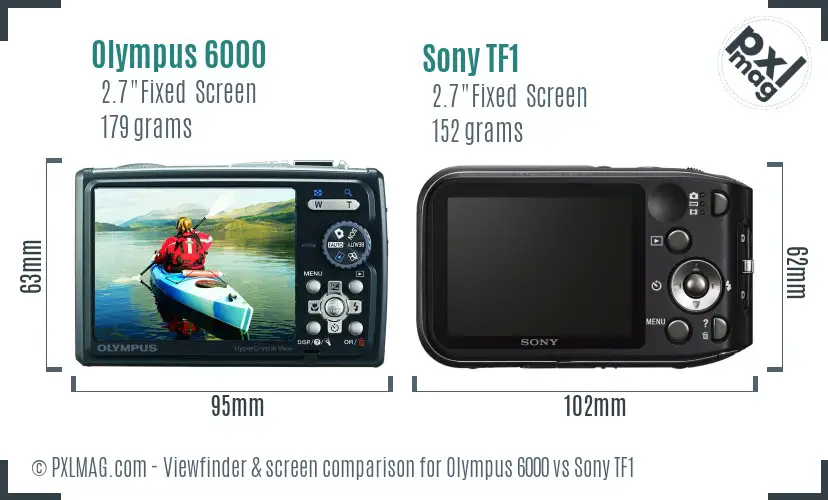 Olympus 6000 vs Sony TF1 Screen and Viewfinder comparison